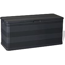 chenshu caja de almacenamiento de jardin baul almacenaje exterior baul almacenamiento baul exterior arcon exterior negra 117x45x56 cm