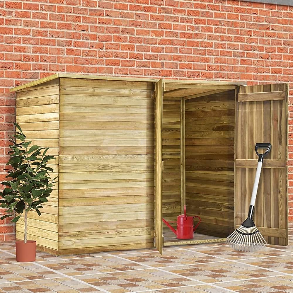 tidyard cobertizo para jardin cobertizo armario exterior cobertizos de almacenamiento de madera pino impregnada 232x110x170 cm
