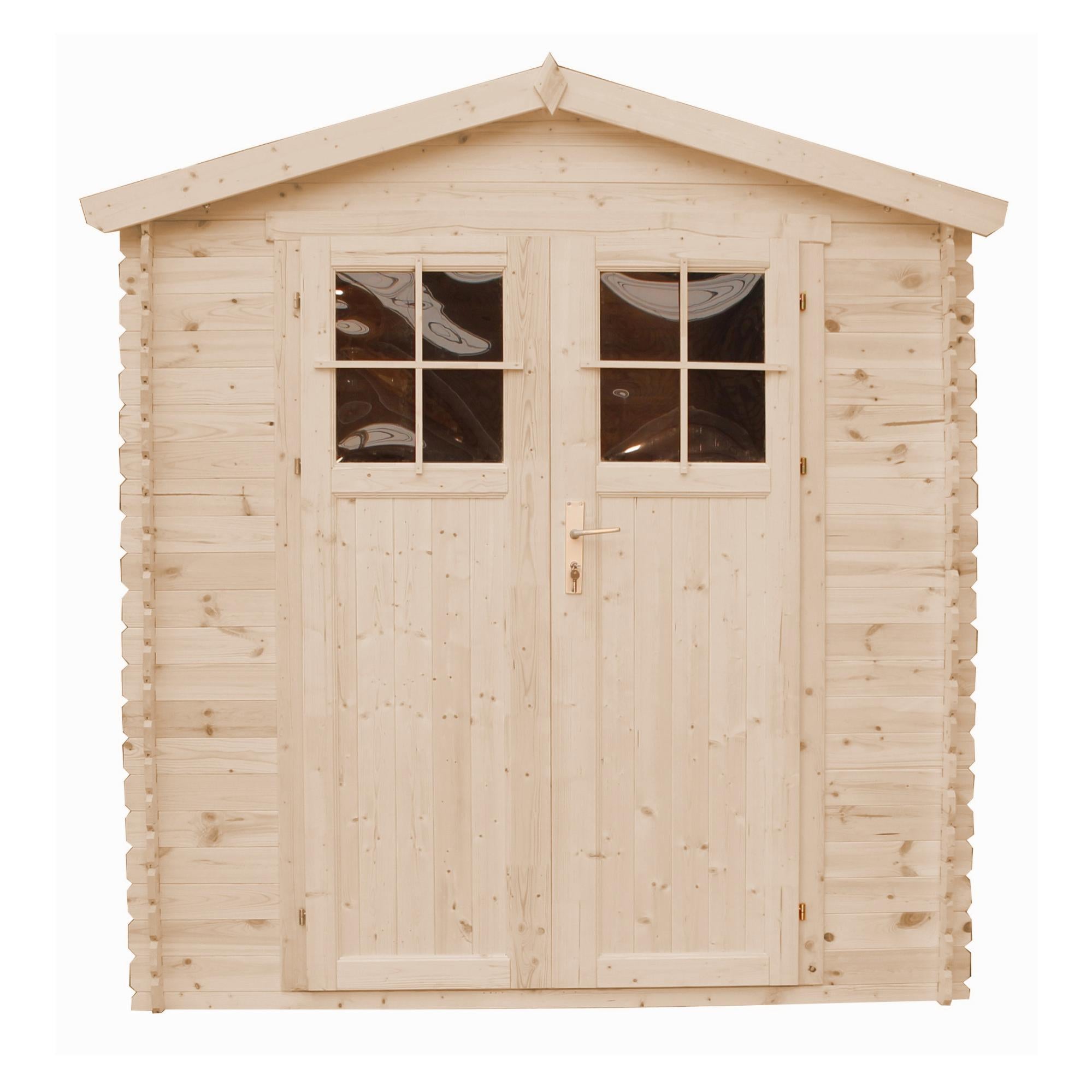 timbela cobertizo de madera para jardin puerta con cerradura con suelo tratado m343fm343g almacenamiento exterior h218 x 206 x 216 cm 353 m2