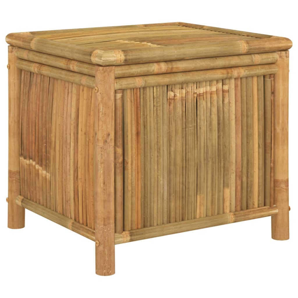 vidaxl caja de almacenaje de jardin organizador de herramientas para patio piscina arcon de ordenacion mueble exterior bambu 90x52x55 cm