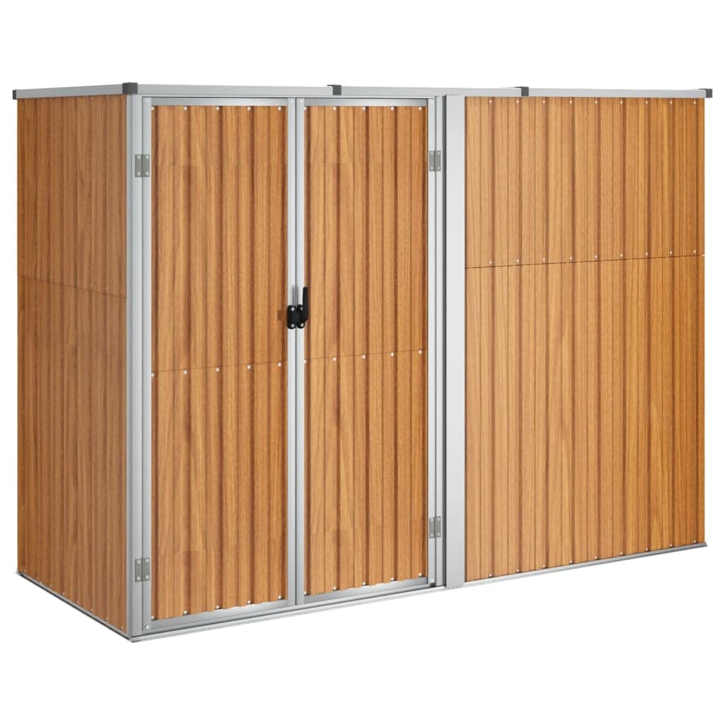 vidaxl cobertizo herramientas accesorio patio cubierta organizador espacio almacenamiento caseta con puerta para casa acero galvanizado marron